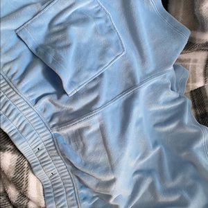 LIGHT BLUE VELVET SHORTS BRAND NEW NEVER WORN